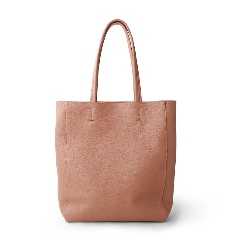 Women Luxury Bag Casual Tote Female Fashion Summer Beach Handbag Lady Popular Soft Cowhide Genuine Leather Shoulder Shopping Bag
