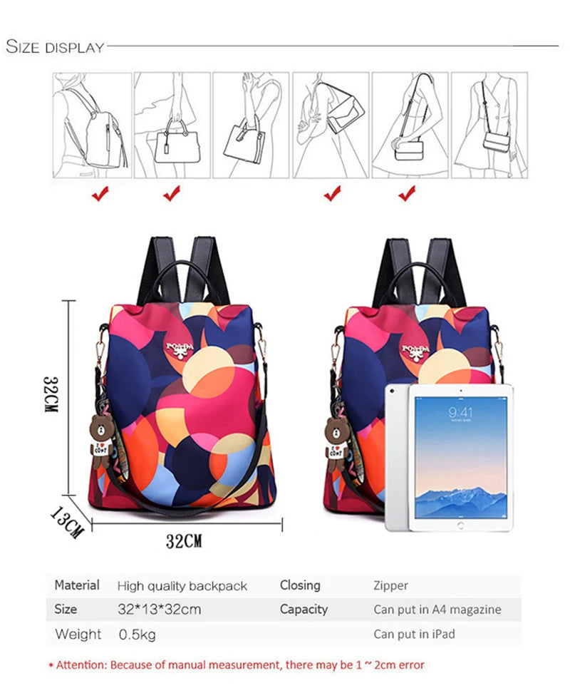 Women's Oxford Backpack with Organizer Pockets
