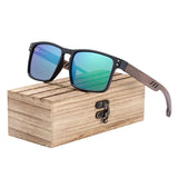 BARCUR Original Design Natural Wood Sunglasses Polarized Business Sun Glasses for Men Eyewear Square Luxury Brand Eyewear