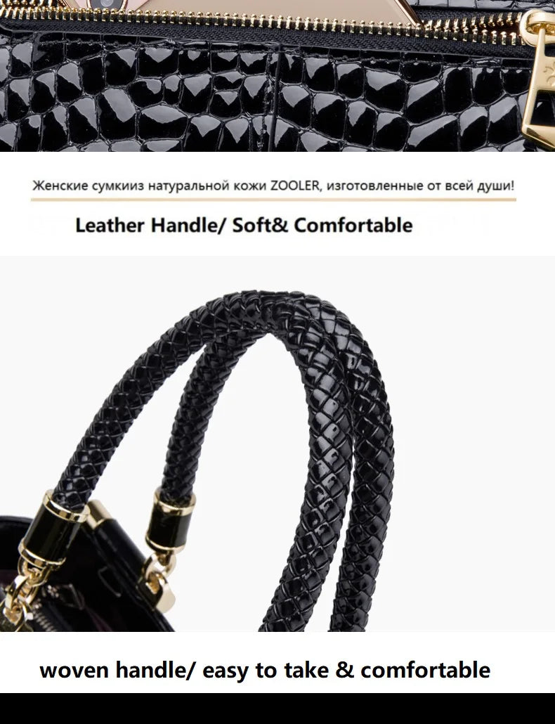 Hot Cow Skin Bag！ZOOLER Handmade Full Real Cow Leather Handbags Soft Skin Genuine Leather Bag Costly Women Fashion Bags #QS220