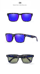 KDEAM Men's Polarized Sunglasses Fishing Lifestyles Mirrored Color Blocking Sun Glasses Women Legend Square Sunglass With Box