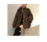Women's Leopard Print Faux Fur Jacket