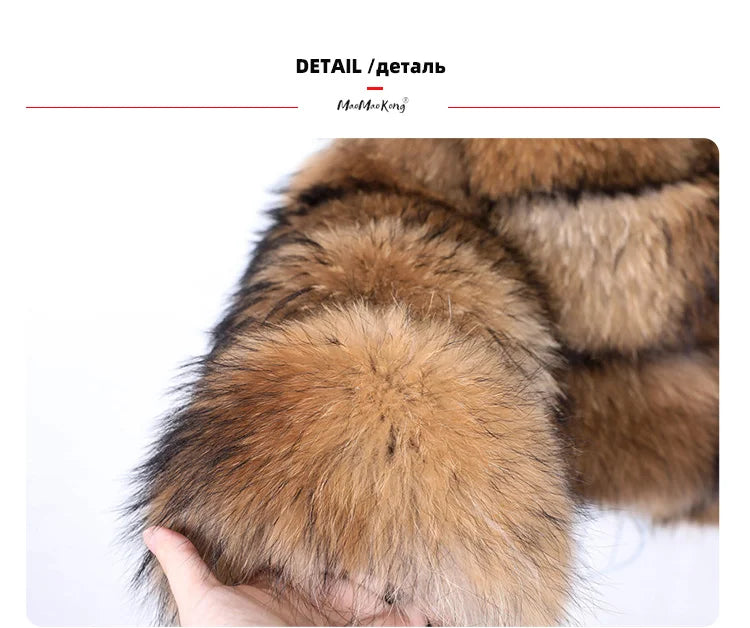 Luxury Women’s Real Raccoon & Fox Fur Jacket | Premium Winter Outerwear