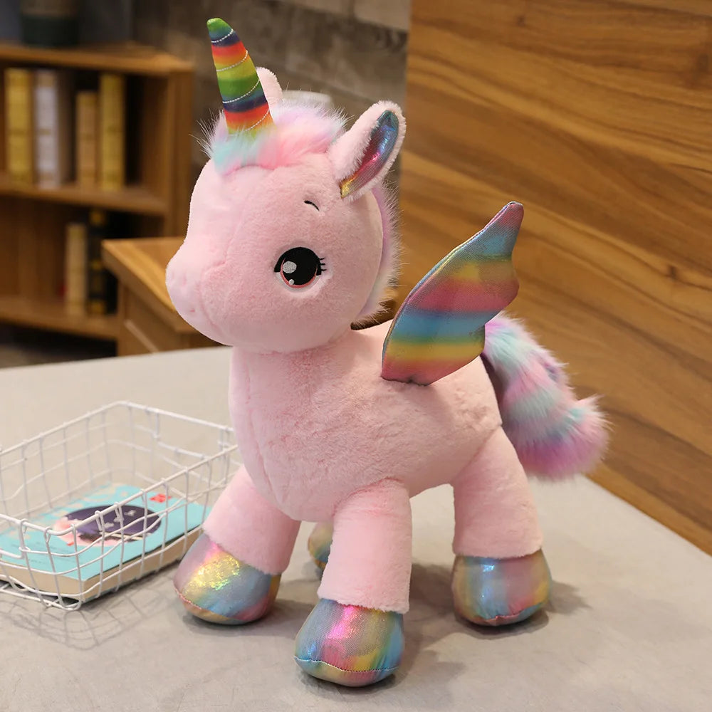 Nice Huggable Cute Unicorn Dream Rainbow Plush Toy High Quality Pink Horse Sweet Girl Home Decor Sleeping Pillow Gift For Kids