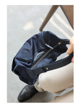 Lightweight Nylon Matching Genuine Leather Crossbody Bag High Quality Single Shoulder Bags Fashion Pleated Messenger Purses