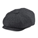 BOTVELA Tweed Wool 8-Panel Herringbone Newsboy Cap