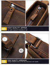 CONTACT'S crazy horse genuine leather men's bag vintage man shoulder bags for laptop messenger bags male bolsa crossbody handbag