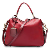 Zency Dark Blue Women Boston Bag 100% Genuine Leather Handbags Female Charm Crossbody Purse Luxury Shoulder Bags For Work Shoppi
