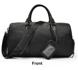 Natural Cowskin Travel Bags Waterproof Men's Leather Overnight Bag Handbag For Plane Luggage Men Male Weekend Bag Business 55cm