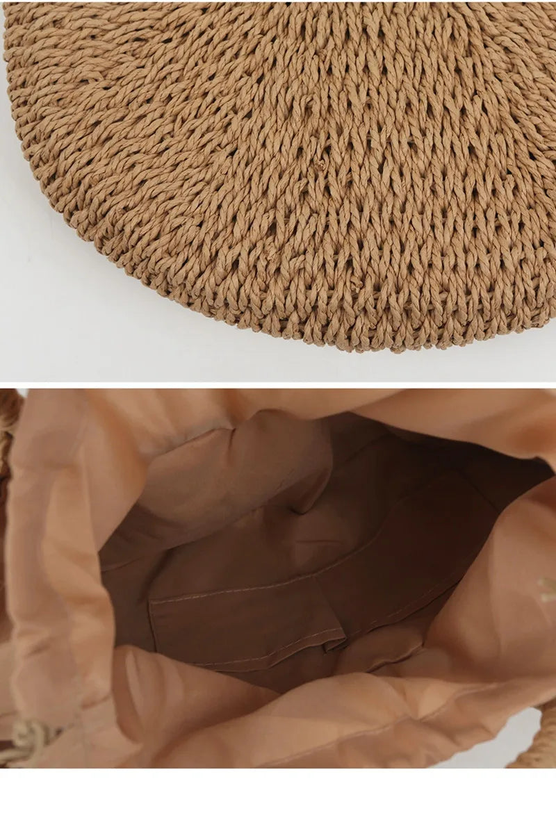 Women's Handmade Straw Tote Bag – Bohemian Beach Weave