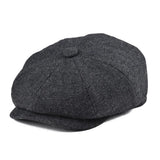 BOTVELA Tweed Wool 8-Panel Herringbone Newsboy Cap