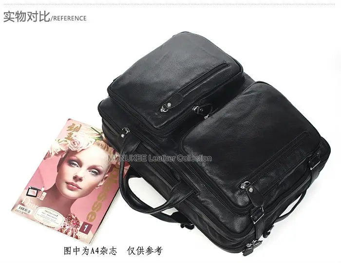 Fashion Multi-Function Full Grain Genuine Leather Travel Bag Men's Leather Luggage Travel Bag Duffle Bag Large Tote Weekend Bag