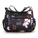 Fashion Floral Pattern Women Messenger Bag High Quality Durable Nylon Shoulder Bag Flower Pattern Multi-pockets Women Handbag
