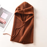 Women's Wool Blend Beanie & Hooded Scarf Set