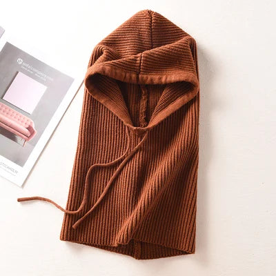 Women's Wool Blend Beanie & Hooded Scarf Set