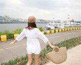 Women's Handmade Straw Tote Bag – Bohemian Beach Weave