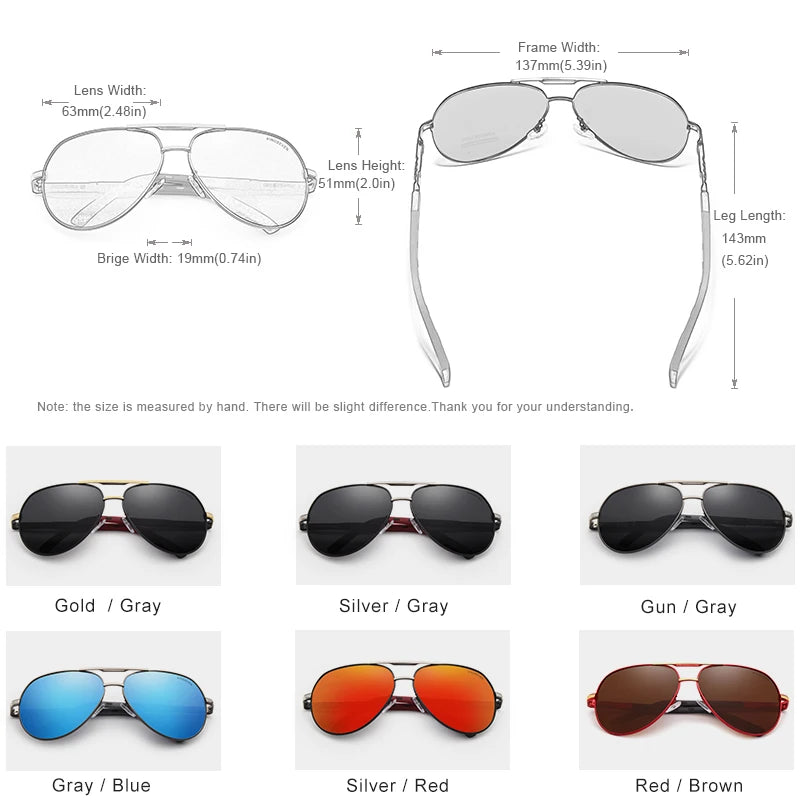 KINGSEVEN Vintage Polarized Pilot Sunglasses for Men