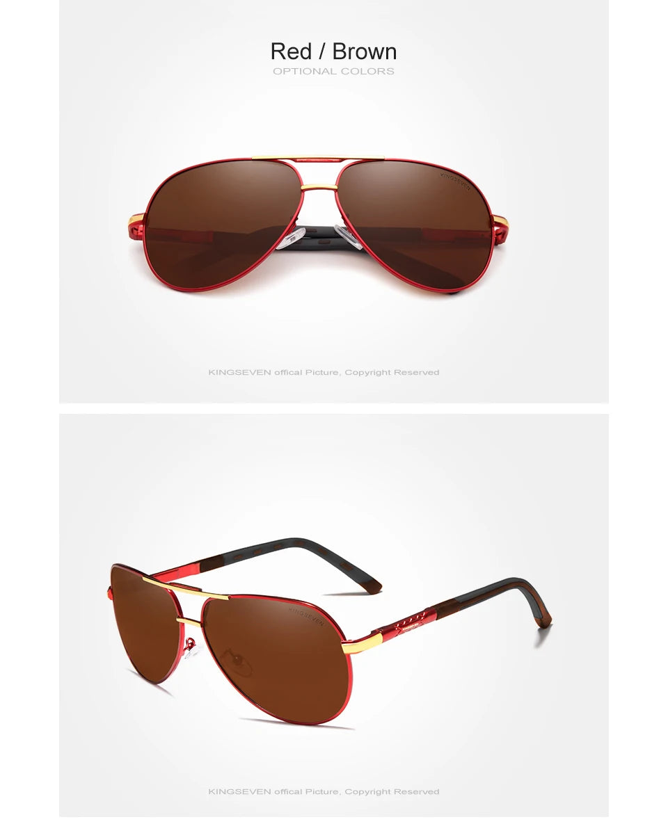 KINGSEVEN Vintage Polarized Pilot Sunglasses for Men