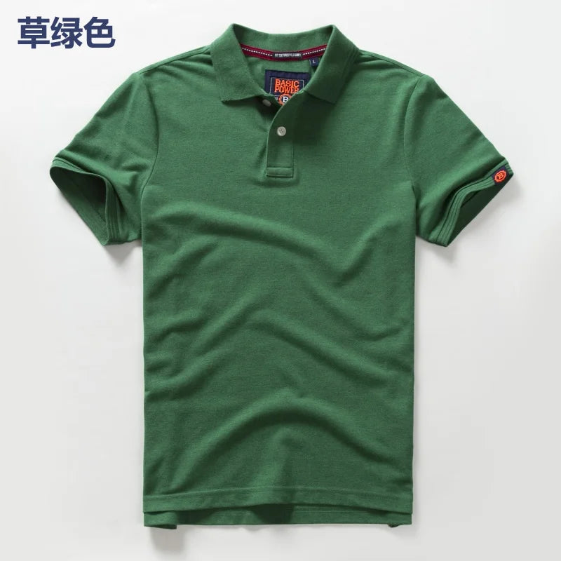 Men's Premium Cotton Polo Shirt | Short Sleeve Emblem Tee