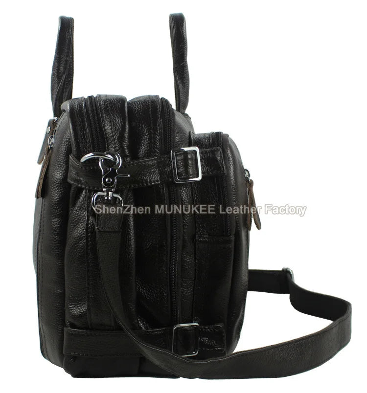 Fashion Multi-Function Full Grain Genuine Leather Travel Bag Men's Leather Luggage Travel Bag Duffle Bag Large Tote Weekend Bag