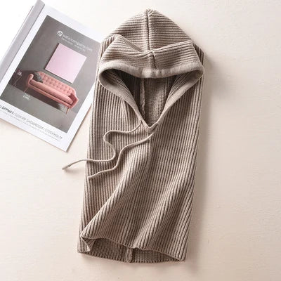 Women's Wool Blend Beanie & Hooded Scarf Set