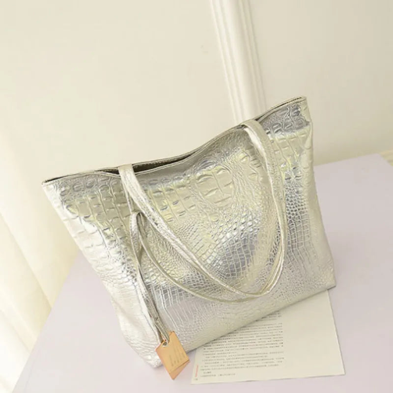 Women's Croc-Effect PU Leather Tote Bag