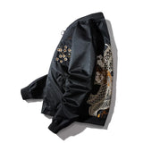 Dragon Embroidery Retro Bomber Jacket