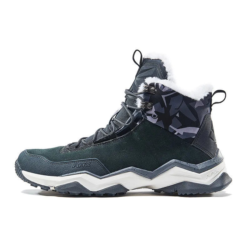 RAX Waterproof Hiking Shoes Men Winter Outdoor Sneakers for Men Snow Boots Plush Mountain Snowboots Outdoor Tourism Jogging Shoe