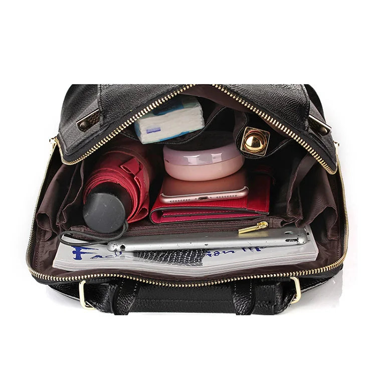 Zency Women's Crocodile Leather Backpack 100% Genuine Natural Travel Work School Bag with Notebook Compartment Laptop Carry-on
