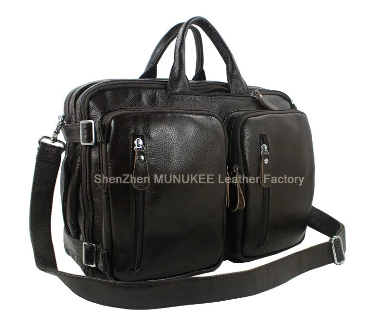 Fashion Multi-Function Full Grain Genuine Leather Travel Bag Men's Leather Luggage Travel Bag Duffle Bag Large Tote Weekend Bag
