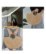 Women's Handmade Straw Tote Bag – Bohemian Beach Weave