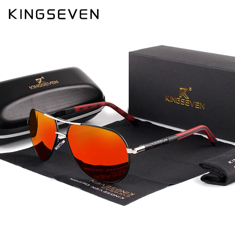 KINGSEVEN Vintage Polarized Pilot Sunglasses for Men