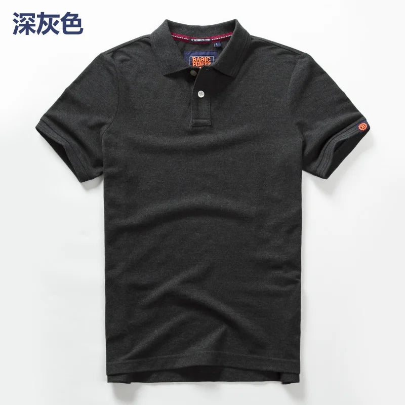 Men's Premium Cotton Polo Shirt | Short Sleeve Emblem Tee