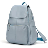 Zency Stylish White Black Genuine Leather Women Backpack A++ Quality Anti-theft Large Capacity Knapsack Travel Designer Rucksack