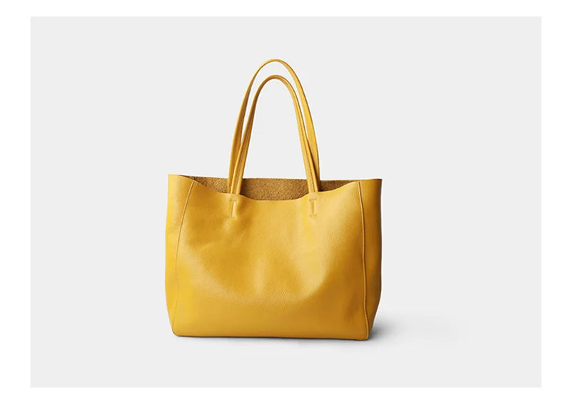 Women Luxury Bag Casual Tote Female Fashion Summer Beach Handbag Lady Popular Soft Cowhide Genuine Leather Shoulder Shopping Bag