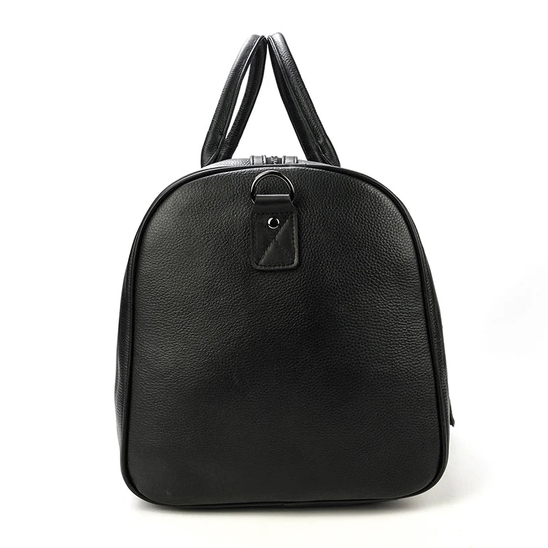 Natural Cowskin Travel Bags Waterproof Men's Leather Overnight Bag Handbag For Plane Luggage Men Male Weekend Bag Business 55cm