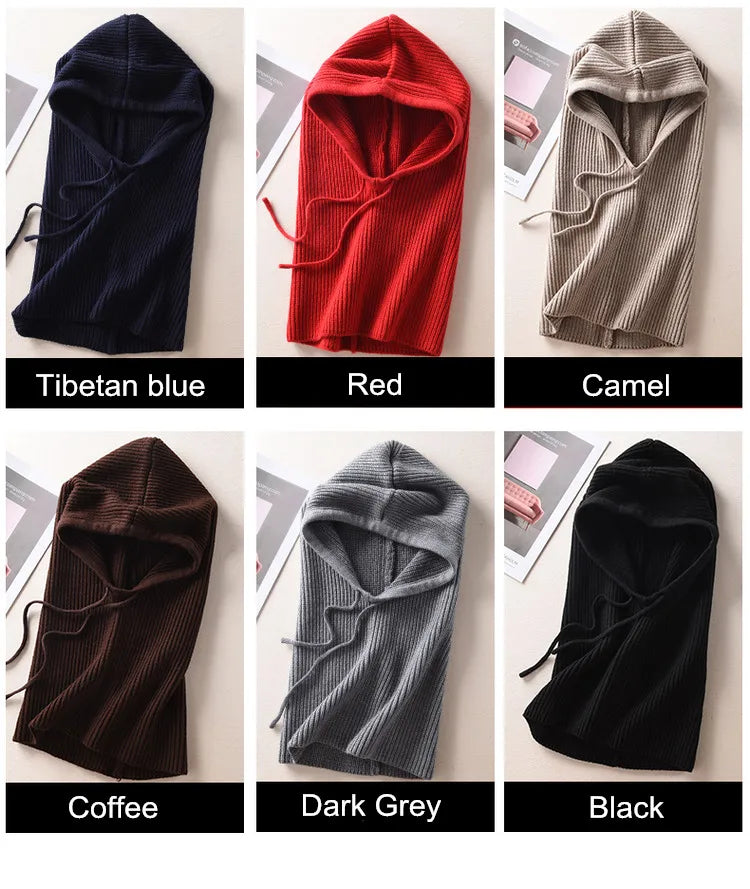 Women's Wool Blend Beanie & Hooded Scarf Set