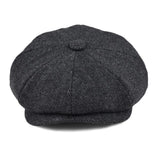 BOTVELA Tweed Wool 8-Panel Herringbone Newsboy Cap