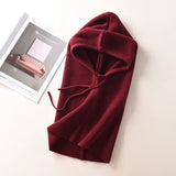 Women's Wool Blend Beanie & Hooded Scarf Set