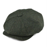 BOTVELA Tweed Wool 8-Panel Herringbone Newsboy Cap
