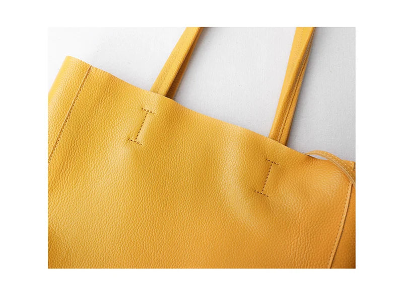 Women Luxury Bag Casual Tote Female Fashion Summer Beach Handbag Lady Popular Soft Cowhide Genuine Leather Shoulder Shopping Bag