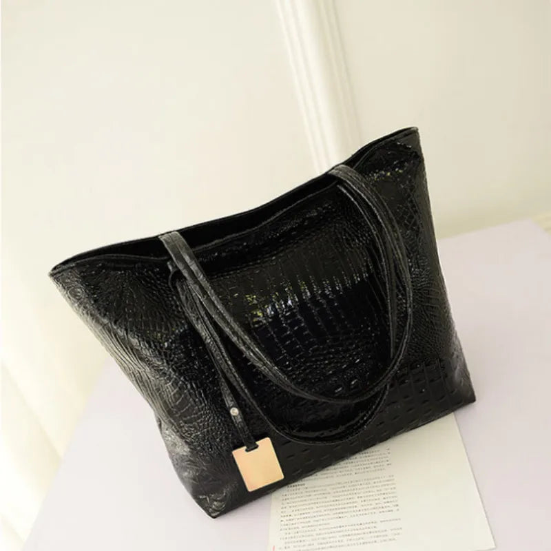 Women's Croc-Effect PU Leather Tote Bag