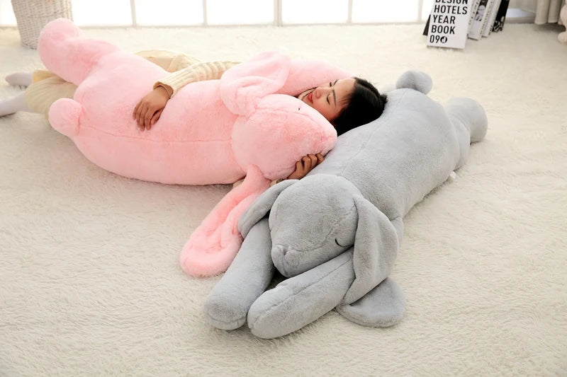 Lovely Giant Animal 90cm 120cm Soft Cartoon Big Ear Bunny Plush Toy Rabbit Stuffed Pillow Girl Gift