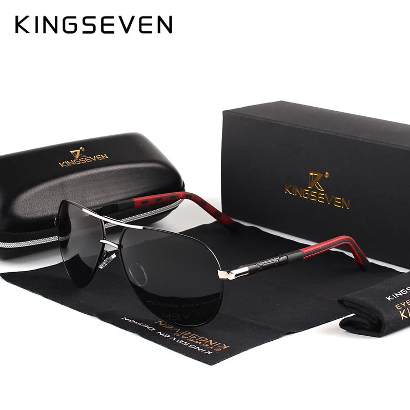 KINGSEVEN Vintage Polarized Pilot Sunglasses for Men