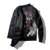 Gemini said Embroidered Dragon & Tiger Bomber Jacket