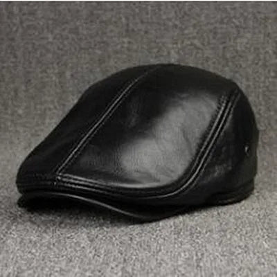 Men's Winter Velvet Leather Beret – Warm & Stylish