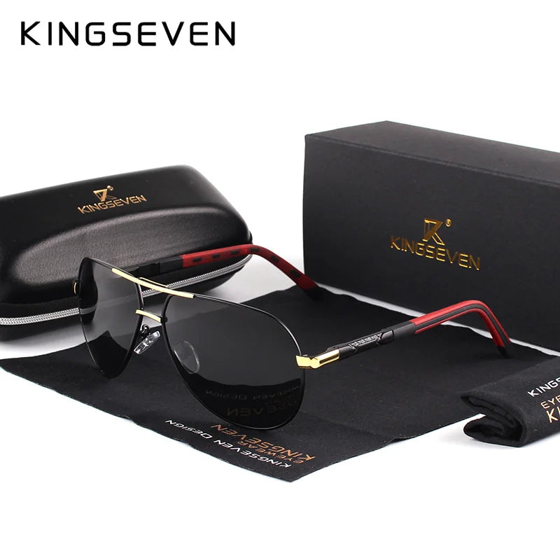 KINGSEVEN Vintage Polarized Pilot Sunglasses for Men