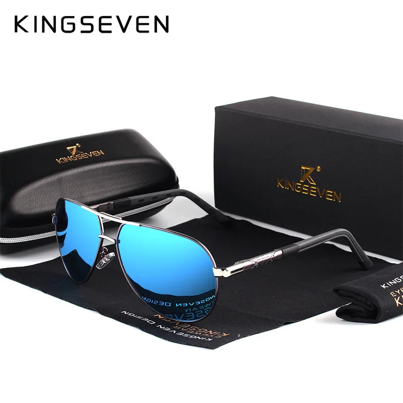 KINGSEVEN Vintage Polarized Pilot Sunglasses for Men
