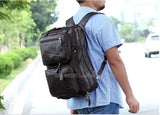 Fashion Multi-Function Full Grain Genuine Leather Travel Bag Men's Leather Luggage Travel Bag Duffle Bag Large Tote Weekend Bag