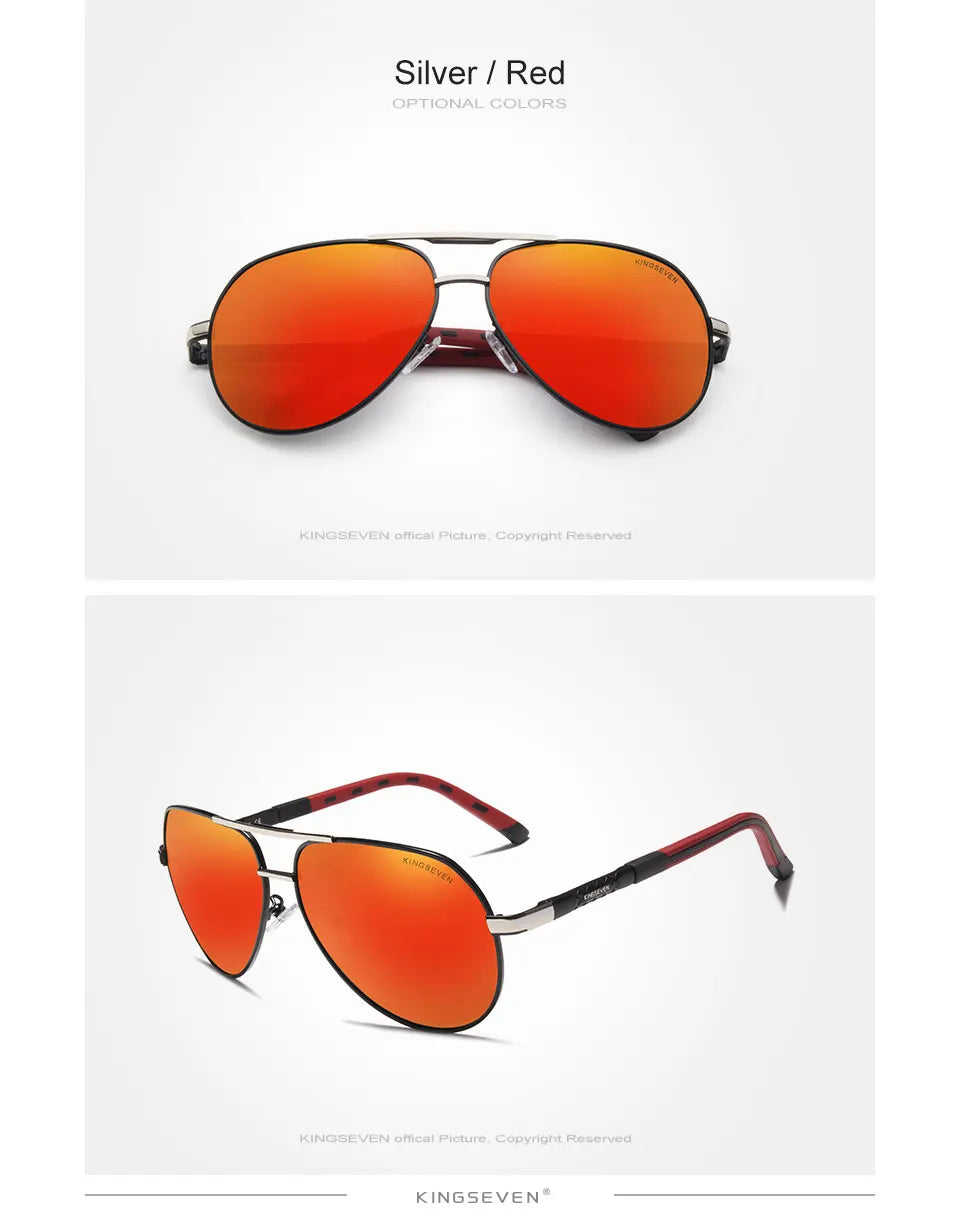 KINGSEVEN Vintage Polarized Pilot Sunglasses for Men